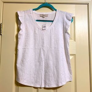 BNWT Loft embroidered top